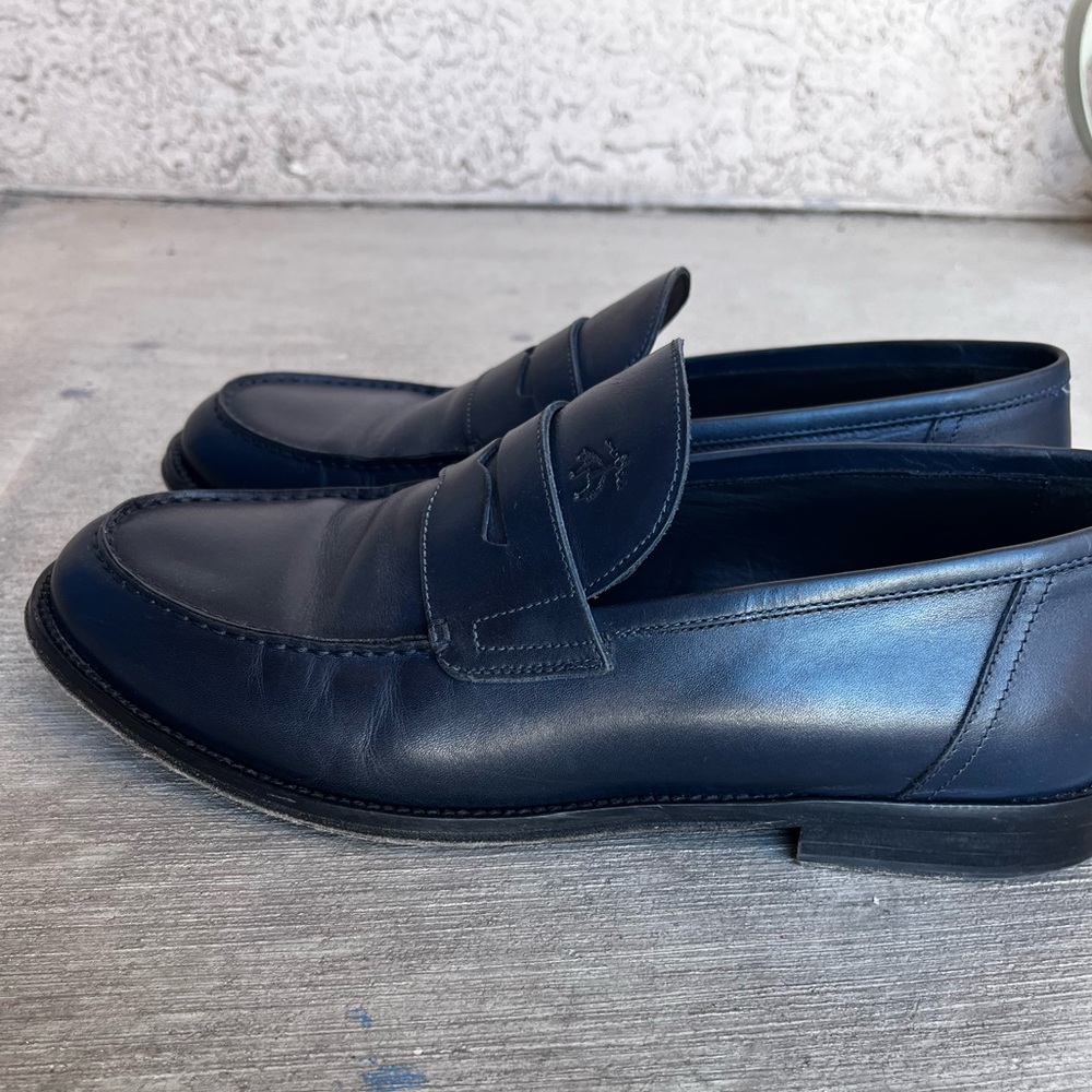 Brooks Brothers Navy Leather Loafers 9.5 - Picture 5 of 7